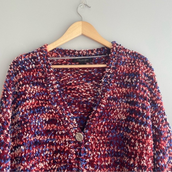 Marc New York Pink Colorful Chunky Knit Sweater Cardigan - Picture 4 of 9